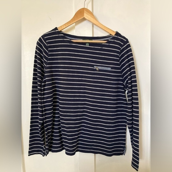 Lauren jeans Co. Ralph Lauren Large long sleeve tshirt navy white nautical - Picture 1 of 4